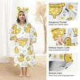 thumbnail image 4 of Dailycode Wearable Blanket Hoodie Oversized Sherpa Flannel Blankets with Pocket for 3-14 Year Old Duck and Bubbles, 4 of 7