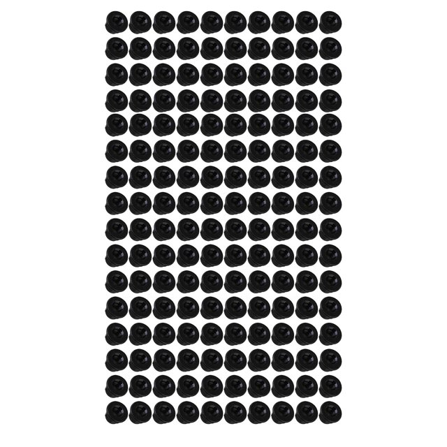 160 Pcs Black Nylon Insert Hex Lock Nut M6x0.35inch for Furniture Repair