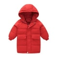 thumbnail image 2 of Esaierr Toddler Hooded Windproof Mid-Length Outerwear Jacket Kids Baby Boys Girls down Puffer Thickened Cotton Jacket for 2-9Y, 2 of 6
