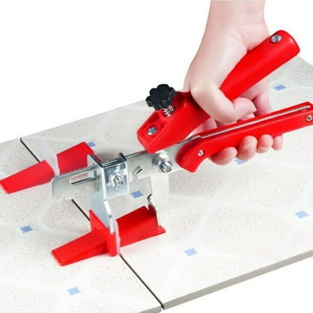 

Accurate Tile Leveling System 100 Clips + 100 Wedges + 1Tile pliers Floor Wall Flat Leveler Plastic Spacers constructions tool