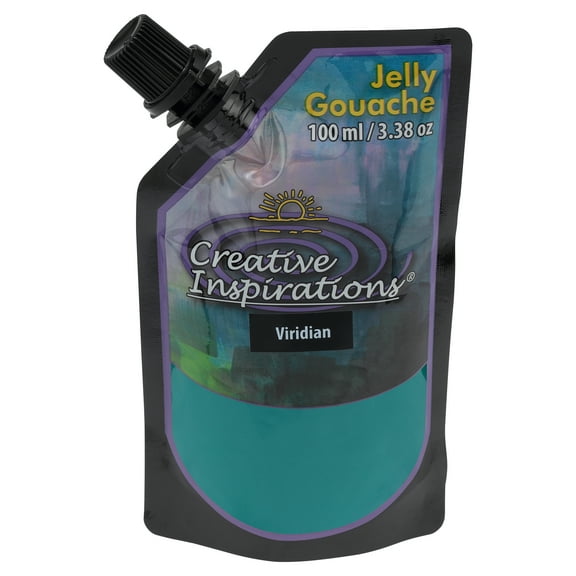 Creative Inspirations Jelly Gouache - Unique & Vibrant Jelly Gouache Paint for Artists, Students, Painting, Classrooms, & More! - [Viridian - 100mL]