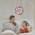 thumbnail image 4 of 7.8'' Happy Mother's Day Welcome Sign Wreath 12 Inch Round Wooden Hanging Door Sign Colorful Flower Rustic Farmhouse Porch Pendant Decorations for Front Door Wall Decor 1/2/3/4 PCS, 4 of 5