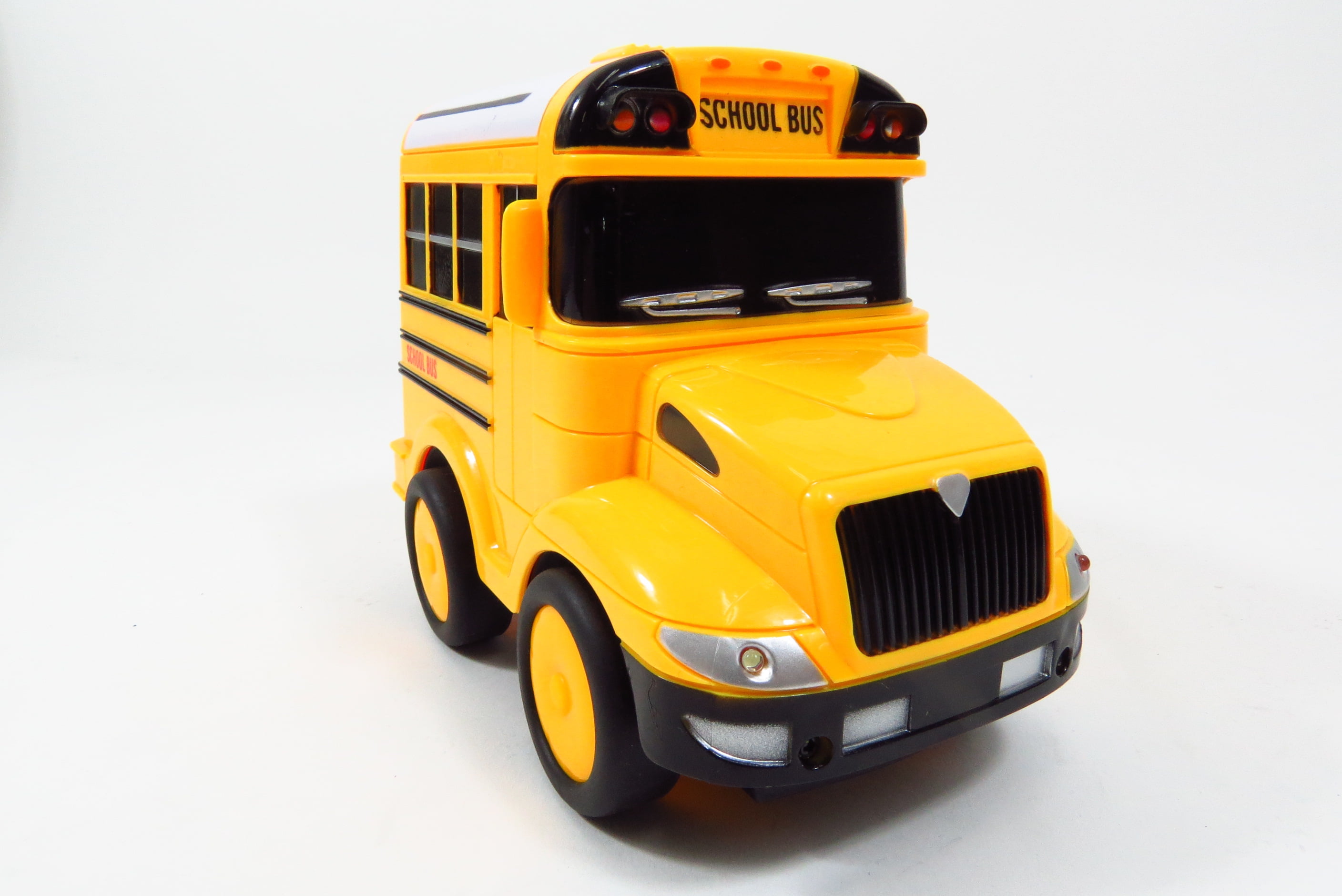 RC School Bus Radio Steering Wheel Remote Control Lights & Sound Kids Toy New 