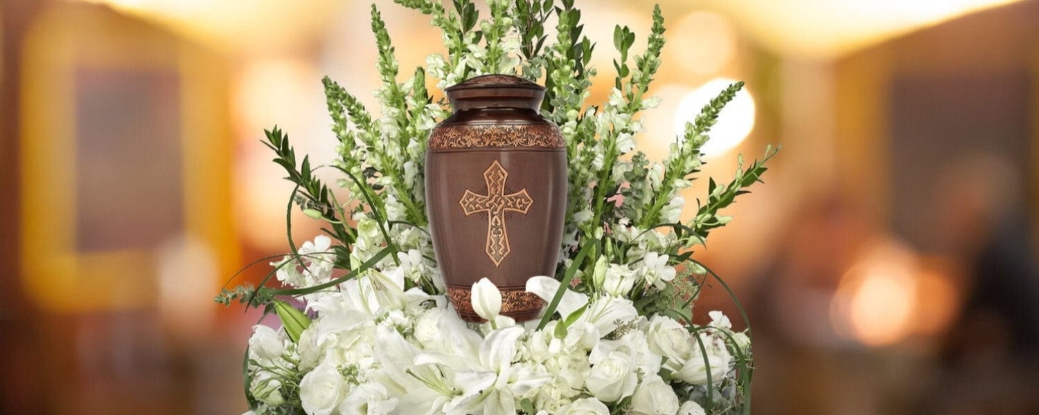 Bronze Cross Urns for Cremation Ashes Large Urn XL or Small Keepsake Urns for Human Ashes & Urns for Human Ashes for Home or Burial Small Urns for Human Ashes