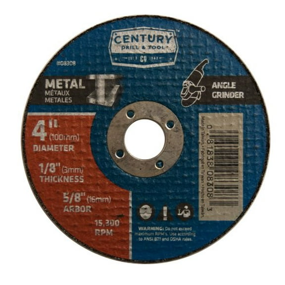 Century Drill & Tool 08308 4" X 1/8" Metal Cutoff Wheel