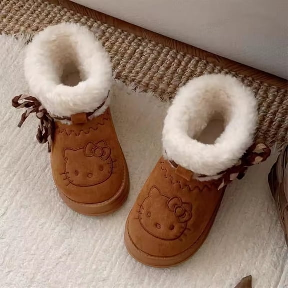 Sanrio Hello Kitty Snow Boots Anime Women Y2k Cute Warm Winter Boot Holiday Gift