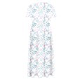 thumbnail image 5 of Viikei Summer Dresses for Women Plus Size,Puff Sleeve Short Sleeve Dress,Women's Flower Printing Casual Short Sleeve Crewneck Dress Casual Flowy Tiered Maxi Beach Dress Light Blue S, 5 of 6