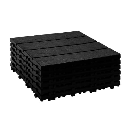 Piso Deck Modular Jardin Terraza X9 Negro