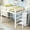 White, variant on Gray Full Size Loft Bed With Functional Storage And Mounting Stairs - Bedroom Upgrade Option Built-in Climbing Facilities Furniture Piece