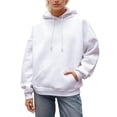 thumbnail image 6 of Spring Fashion Hoodie for Women with Wing Sequin Design Cozy Pullover Casual Loose Fit Long Sleeve Sweatshirt for Daily Wear Hooded White XXXL, 6 of 7