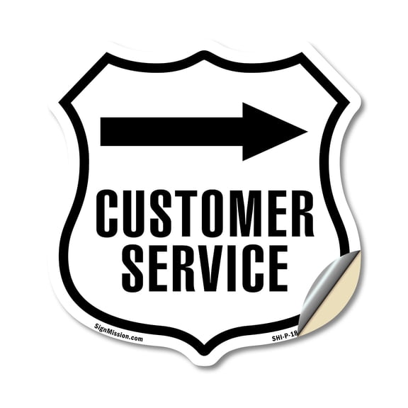 Customer Service Right (2 Pack) 4 inch X 4 inch Shield Shaped Heavy Duty 3.2 mil Vinyl Decals Weather Resistant Made in the USA