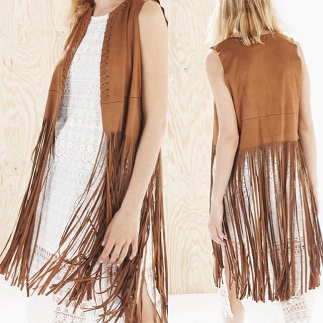 Gilet Sans Manches pour Femmes, Ouvert à l'Avant, Style Western, Respirant, à Franges, Jupe, Taille Rétractable, Cardigan, Gilet pour Usage Quotidien, Rouge Vin, TTG