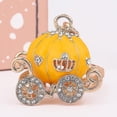 thumbnail image 1 of Llavero con forma de carro de calabaza con diamantes de imitación, accesorio para llaves encantadoras, llaveros con colgante de dibujos animados, llavero de cartera, 2 unidades, am, 1 of 5