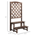 thumbnail image 6 of Outsunny Outdoor Plant Stand, Wooden Tiered Plant Shelf with Trellis for  Climbing Vines, Ladder Flower Pot Display Stand for Patio Garden Balcony Living Room, 6 of 8