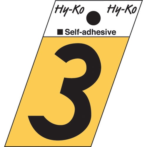 GR-10/7 Address Numbers, "7", Angle-Cut, Black/Gold Aluminum, Adhesive, 1.5-In. - Quantity 10