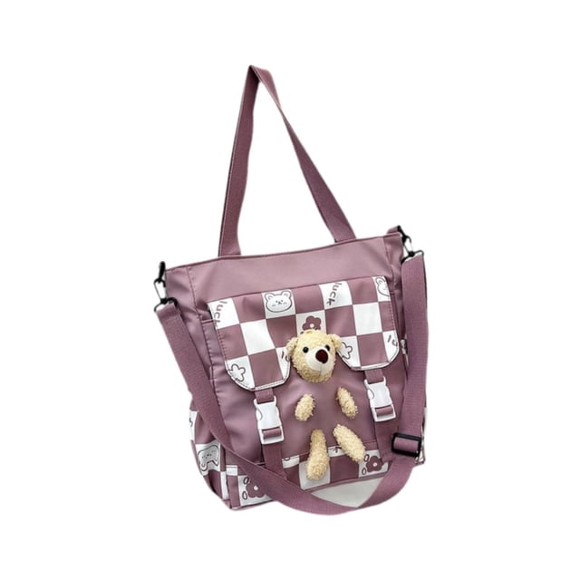 Bolso de hombro para mujer de gran capacidad: diseño cruzado versátil para la escuela o Púrpura