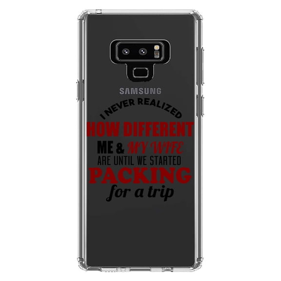 DistinctInk Clear Shockproof Hybrid Case for Samsung Galaxy Note 9 - TPU Bumper Acrylic Back Tempered Glass Screen Protector - Never Realized How Different Packing For Trip