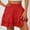 Red, variant on Rezuofi 1 Pcs Womens Linen Shorts High Waisted Wide Leg Drawstring Summer Beach Shorts with Pockets