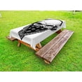 thumbnail image 1 of Grunge Outdoor Tablecloth, Gothic Skull with Bandanna and Headphones Musical Dead Man Artsy Illustration, Decorative Washable Fabric Picnic Table Cloth, 58 X 84 Inches,Pale Grey Black, by Ambesonne, 1 of 2