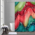thumbnail image 5 of Watercolors Red Blue Green Shower Curtains for Bathroom, Modern Art Washable Fabric Shower Curtain with Hooks Waterproof Bathroom Decor Sets, 36 x 78 Inches, 5 of 9