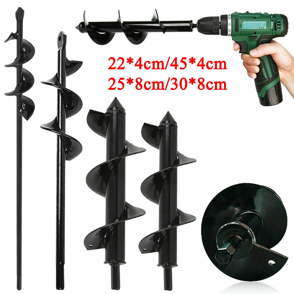 24*3in Planting Auger Spiral Hole Drill Bit For Garden Yard Earth Planter Digger 