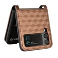 thumbnail image 5 of K-Lion Luxary Wallet Case for with Samsung Galaxy Z Flip 3,Plaid Embossed PU Leather with Card Slot Shockproof  Case for Samsung Galaxy Z Flip 3 6.7 inch,Brown, 5 of 6