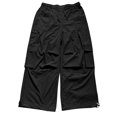 thumbnail image 5 of ManxiVoo Women's Elastic Waist Cargo Pants Lightweight Loose Wide Leg Jogger Trousers with Multi Side Pockets Casual Utility Bottoms for Outdoor Daily Active Wear, 5 of 6
