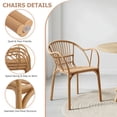 thumbnail image 2 of Avaloomia Home Outdoor Dining Chairs Set of 4, All Weather Stackable Plastic Patio Chairs with Armrest & Anti-Slip for Garden Porch Deck Kitchen No Assembly, Light Beige ﻿, 2 of 7