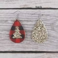 thumbnail image 2 of Teardrop Christmas Tree Drop Earrings Layer Glitter Leather Christmas Jewelry, 2 of 3