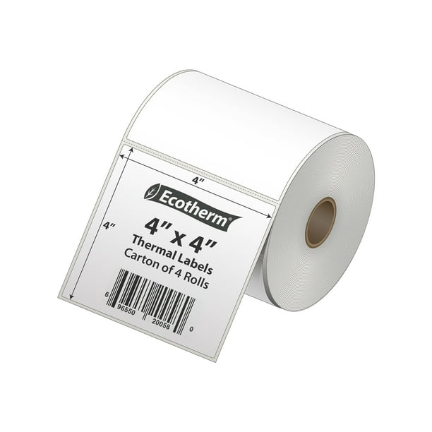 Etiquetas térmicas 1508 de 4 x 4 cm, 4 rollos, para Zebra, Munbyn y Rollo