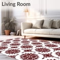 thumbnail image 2 of ODIKA 5'x7' Machine Washable Non-Slip Area Rug, Whimsical Snowflake Medallion With Delicate Frosted Details High Traffic Rug with Pad, Burgundy, 625751, 2 of 8