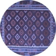 thumbnail image 1 of Ahgly Company Machine Washable Indoor Round Southwestern Blue Country Area Rugs, 7' Round, 1 of 4