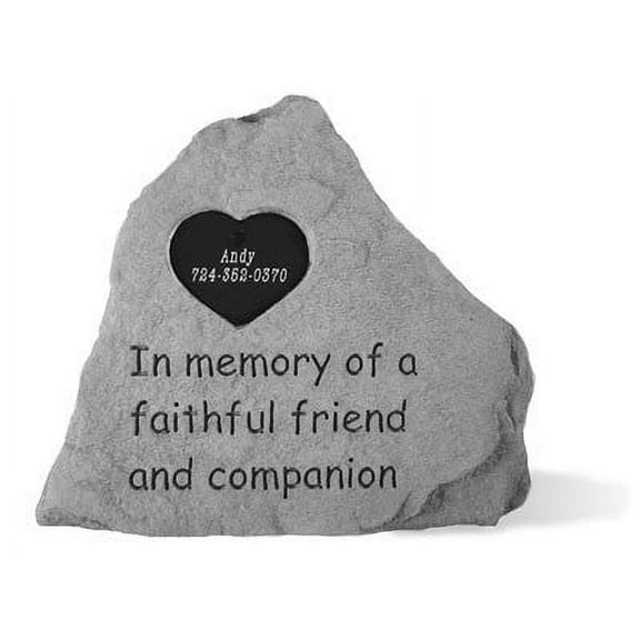 In Memory Of...W Heart Memorial Pet Stone