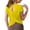 Yellow Shirts, variant on Yoga Workout Short Sleeve Tees for Women Crewneck Ruched Back Cutout Loose Tunic Tops Lightweight Quick Dry Athletic Shirts Activewear Yellow