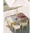 thumbnail image 3 of 60x102 Inch Outdoor Tablecloth with Umbrella Hole Zipper Rectangle Spring Groundhog Rectangular Tablecloths Outside Waterproof Watercolor Sunflower Botanical Rustic Patio Table Cover for Picnic Party, 3 of 8