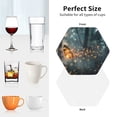 thumbnail image 6 of Fuzoiu Magical Butterfly In Forest Print Leather Coasters Set,Drink Coasters Set of 4,for Tabletop Protection, Durable PVC Coasters,Home Décor and Housewarming Gift-Hexagon, 6 of 6