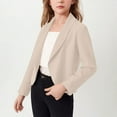 thumbnail image 4 of Kovlvoll Teen Girl Clothes Blazer Jacket Long Sleeve Turndown Neck Solid Color Casual Fashion Suit Coat Tops 5-14 Years, 4 of 7