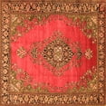 thumbnail image 1 of Ahgly Company Indoor Square Medallion Orange Traditional Area Rugs, 6' Square, 1 of 1