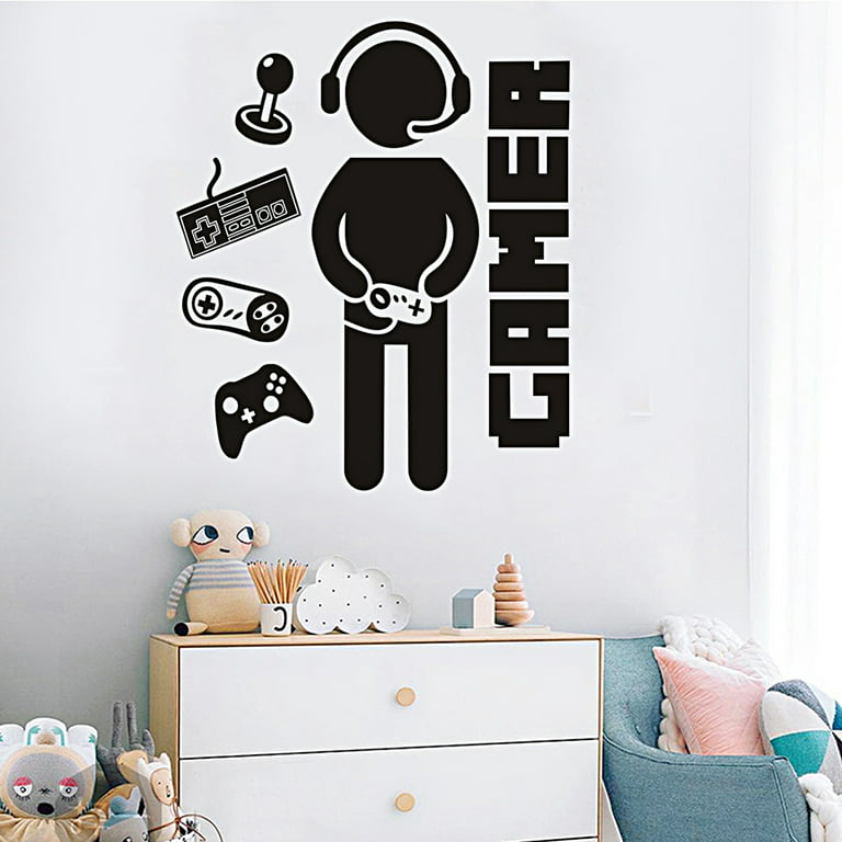 Gamer Peel and Stick Wallpaper / Gaming Wallpaper / Boy Teenager Wall Mural  / Removable / Video Game / Photo Wall Decor / Wall Art / Poster 