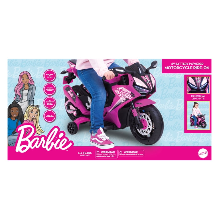 Barbie 6V Motorcycle Ride-On, Pink, Ages 3+ photo 7