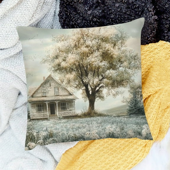 ZFLMY 100% Linen Pillow Covers for Home Sofa Couch Indoor Decoration 18x18in