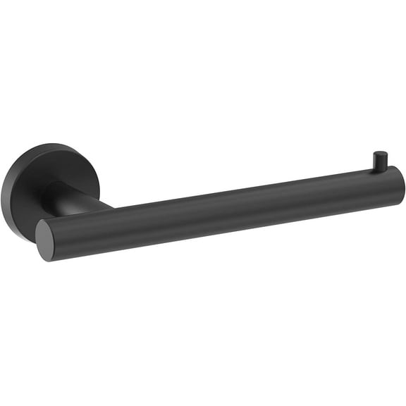 Amerock BH26540MB | Matte Black Single Post Toilet Paper Holder | 7-1/4 in. (184 mm) Length Toilet Tissue Holder | Arrondi | Bath Tissue Holder | Bathroom Hardware | Bath Accessories