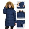 thumbnail image 5 of WenVen Women's Insulated Winter Puffer Jacket Quilted Hooded Windproof Snow Outerwear Navy M, 5 of 11