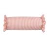 Rirozkan Cylinder Throw Pillow, Short Neck Roll Pillow with Striped Ruffled Design, Soft Decorative Bolster Cushion for Sofa Chair, Living Room Decor