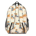 thumbnail image 3 of Orange Cat and Yarn Beige Pattern Cute School Backpack Bag with Padded Back and Adjustable Shoulder Straps 16.9 X 12.6 X 5.9 Inches, 3 of 5