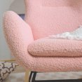 thumbnail image 5 of Rocker Glider Chair for Nursery, Modern Teddy Fabric Rocking Chair with High Backrest and Armrests, Comfy Chair Upholstered Accent Chair for Living Room, Bedroom, Pink, 5 of 12