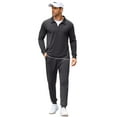 thumbnail image 6 of COOFANDY Men's 2 Piece Sweatsuits Quarter Zip Athletic Polo Tracksuit Casual Running Jogging Sport Suit Sets, 6 of 6