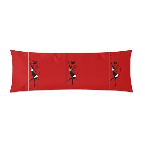 ABPHOTO Graceful Cat Dancing Long Body Pillowcase Pillow Cover Pillowslip 20x60 inch