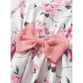 thumbnail image 6 of Toddler Baby Girls Clothes Solid Long Sleeve Tops + Sleeveless Floral Bow Dress Outfit Set Pink 2-3 Years, 6 of 7