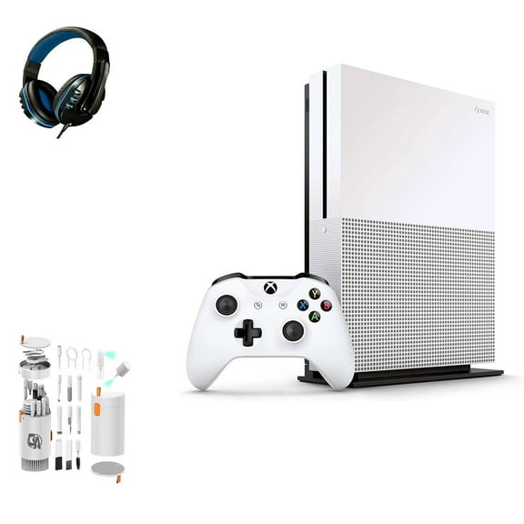 Pre-Owned Microsoft Xbox One S 1TB, 4K Ultra HD White with BOLT AXTION Cleaning Kit Headset ( )